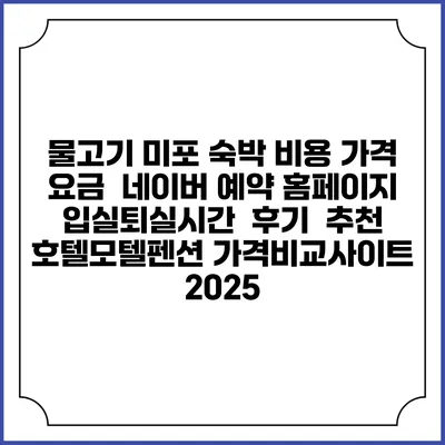 물고기 미포 숙박 비용 가격 요금 | 네이버 예약 홈페이지 | 입실퇴실시간 | 후기 | 추천 | 호텔모텔펜션 가격비교사이트 2025