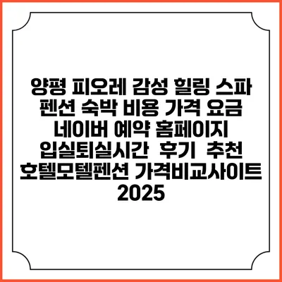 양평 피오레 감성 힐링 스파 펜션 숙박 비용 가격 요금 | 네이버 예약 홈페이지 | 입실퇴실시간 | 후기 | 추천 | 호텔모텔펜션 가격비교사이트 2025