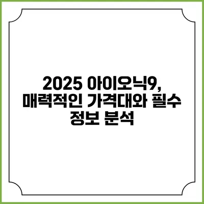 2025 아이오닉9, 매력적인 가격대와 필수 정보 분석