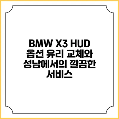 BMW X3 HUD 옵션 유리 교체와 성남에서의 깔끔한 서비스