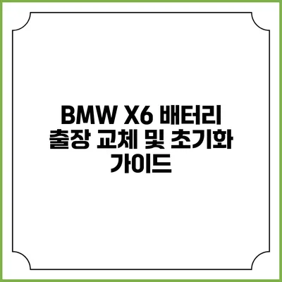 BMW X6 배터리 출장 교체 및 초기화 가이드