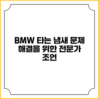 BMW 타는 냄새 문제 해결을 위한 전문가 조언
