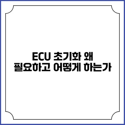 ECU 초기화: 왜 필요하고 어떻게 하는가?