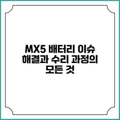 MX5 배터리 이슈 해결과 수리 과정의 모든 것