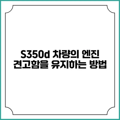 S350d 차량의 엔진 견고함을 유지하는 방법