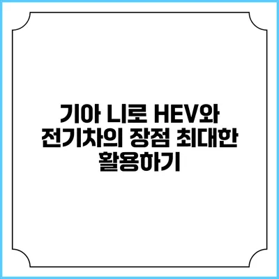 기아 니로 HEV와 전기차의 장점 최대한 활용하기