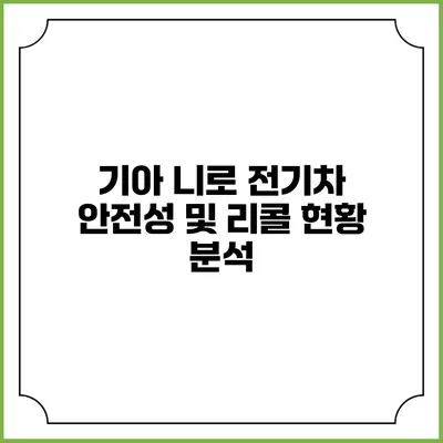 기아 니로 전기차 안전성 및 리콜 현황 분석
