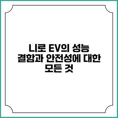 니로 EV의 성능 결함과 안전성에 대한 모든 것