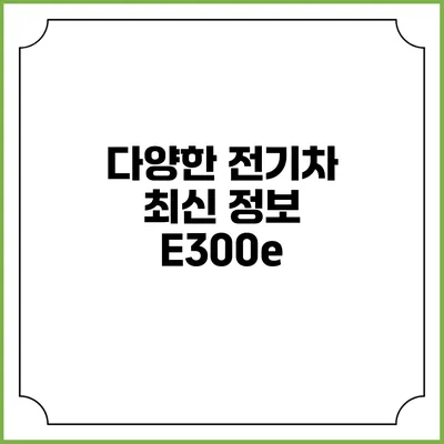 다양한 전기차 최신 정보: E300e