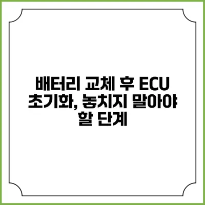 배터리 교체 후 ECU 초기화, 놓치지 말아야 할 단계