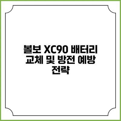 볼보 XC90 배터리 교체 및 방전 예방 전략