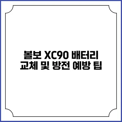 볼보 XC90 배터리 교체 및 방전 예방 팁