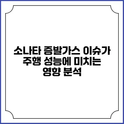 소나타 증발가스 이슈가 주행 성능에 미치는 영향 분석