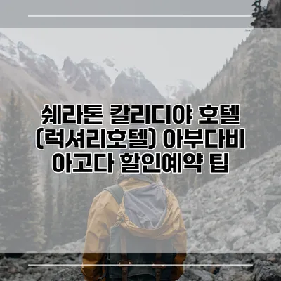쉐라톤 칼리디야 호텔 (럭셔리호텔) 아부다비 아고다 할인예약 팁