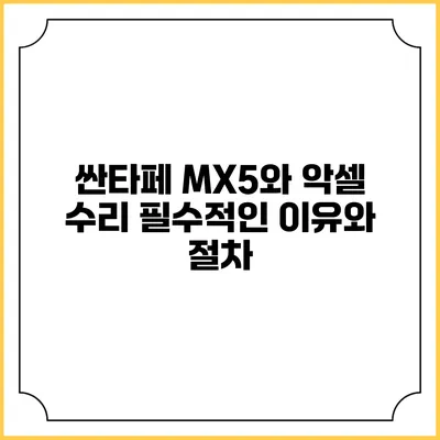 싼타페 MX5와 악셀 수리: 필수적인 이유와 절차