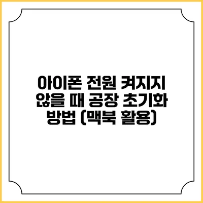 아이폰 전원 켜지지 않을 때 공장 초기화 방법 (맥북 활용)