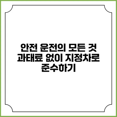 안전 운전의 모든 것: 과태료 없이 지정차로 준수하기