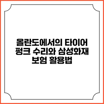 올란도에서의 타이어 펑크 수리와 삼성화재 보험 활용법