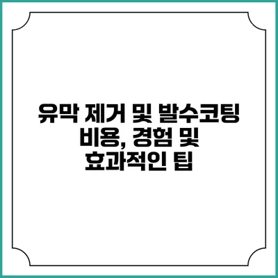 유막 제거 및 발수코팅: 비용, 경험 및 효과적인 팁