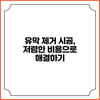 유막 제거 시공, 저렴한 비용으로 해결하기