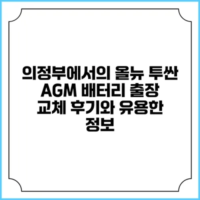의정부에서의 올뉴 투싼 AGM 배터리 출장 교체 후기와 유용한 정보