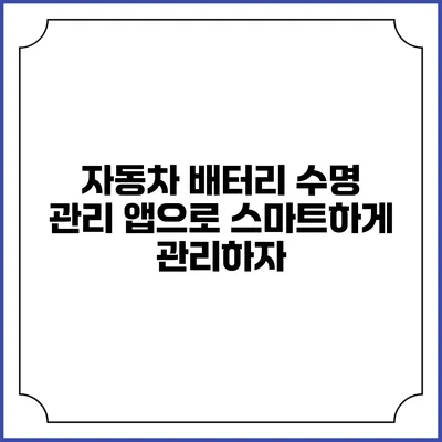 자동차 배터리 수명 관리 앱으로 스마트하게 관리하자