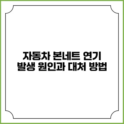 자동차 본네트 연기 발생 원인과 대처 방법