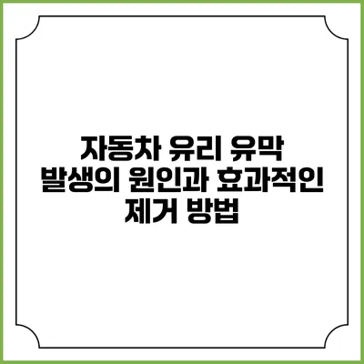 자동차 유리 유막 발생의 원인과 효과적인 제거 방법