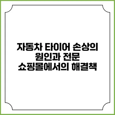 자동차 타이어 손상의 원인과 전문 쇼핑몰에서의 해결책