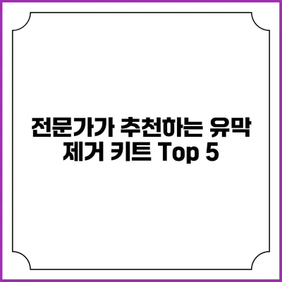 전문가가 추천하는 유막 제거 키트 Top 5