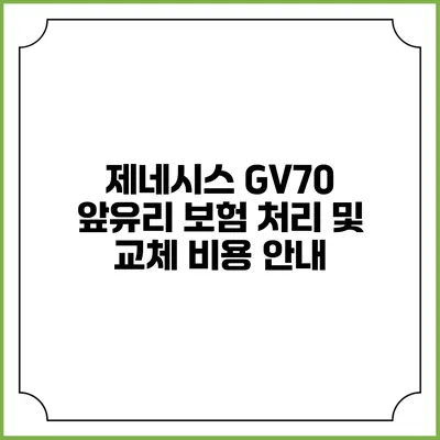 제네시스 GV70 앞유리 보험 처리 및 교체 비용 안내