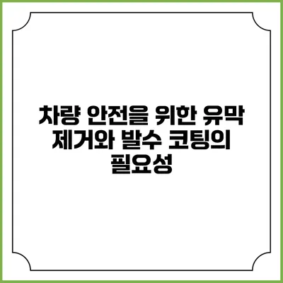 차량 안전을 위한 유막 제거와 발수 코팅의 필요성
