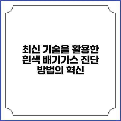 최신 기술을 활용한 흰색 배기가스 진단 방법의 혁신