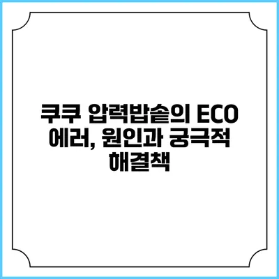 쿠쿠 압력밥솥의 ECO 에러, 원인과 궁극적 해결책