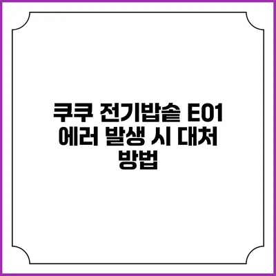 쿠쿠 전기밥솥 E01 에러 발생 시 대처 방법