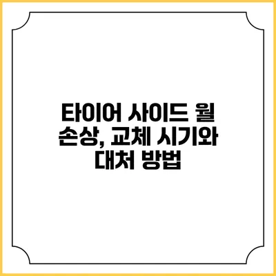 타이어 사이드 월 손상, 교체 시기와 대처 방법