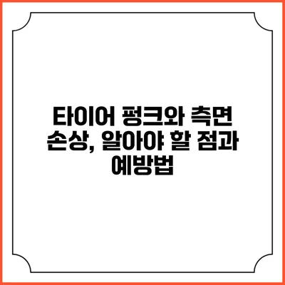 타이어 펑크와 측면 손상, 알아야 할 점과 예방법
