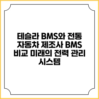 테슬라 BMS와 전통 자동차 제조사 BMS 비교: 미래의 전력 관리 시스템