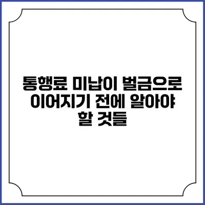 통행료 미납이 벌금으로 이어지기 전에 알아야 할 것들