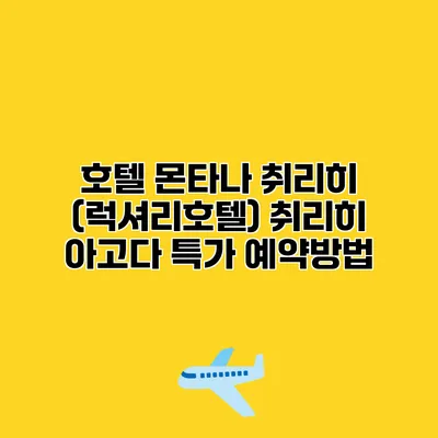 호텔 몬타나 취리히 (럭셔리호텔) 취리히 아고다 특가 예약방법