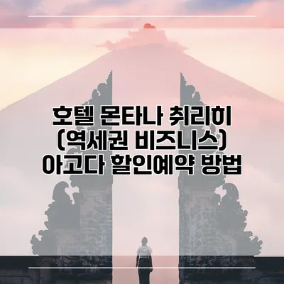 호텔 몬타나 취리히 (역세권 비즈니스) 아고다 할인예약 방법