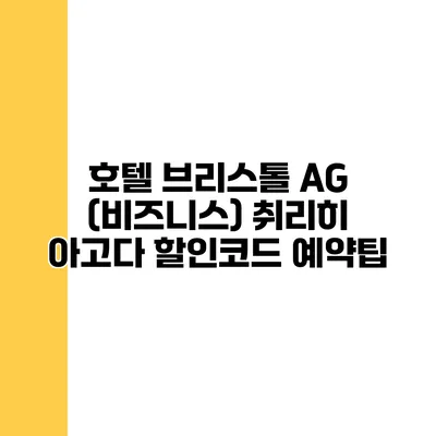 호텔 브리스톨 AG (비즈니스) 취리히 아고다 할인코드 예약팁
