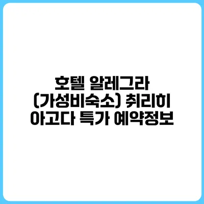 호텔 알레그라 (가성비숙소) 취리히 아고다 특가 예약정보