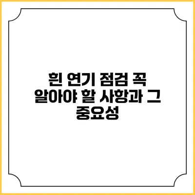 흰 연기 점검: 꼭 알아야 할 사항과 그 중요성